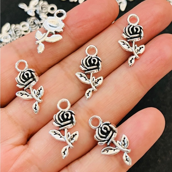 Lot of Metal Silver Color Charms for Jewelry Making - Picture 6 of 13